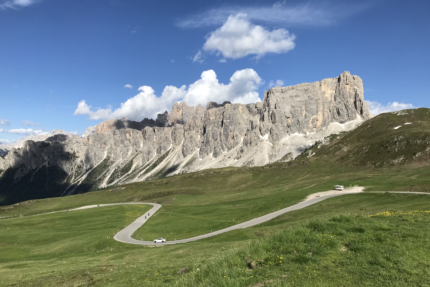 Motorcycle in the Dolomites